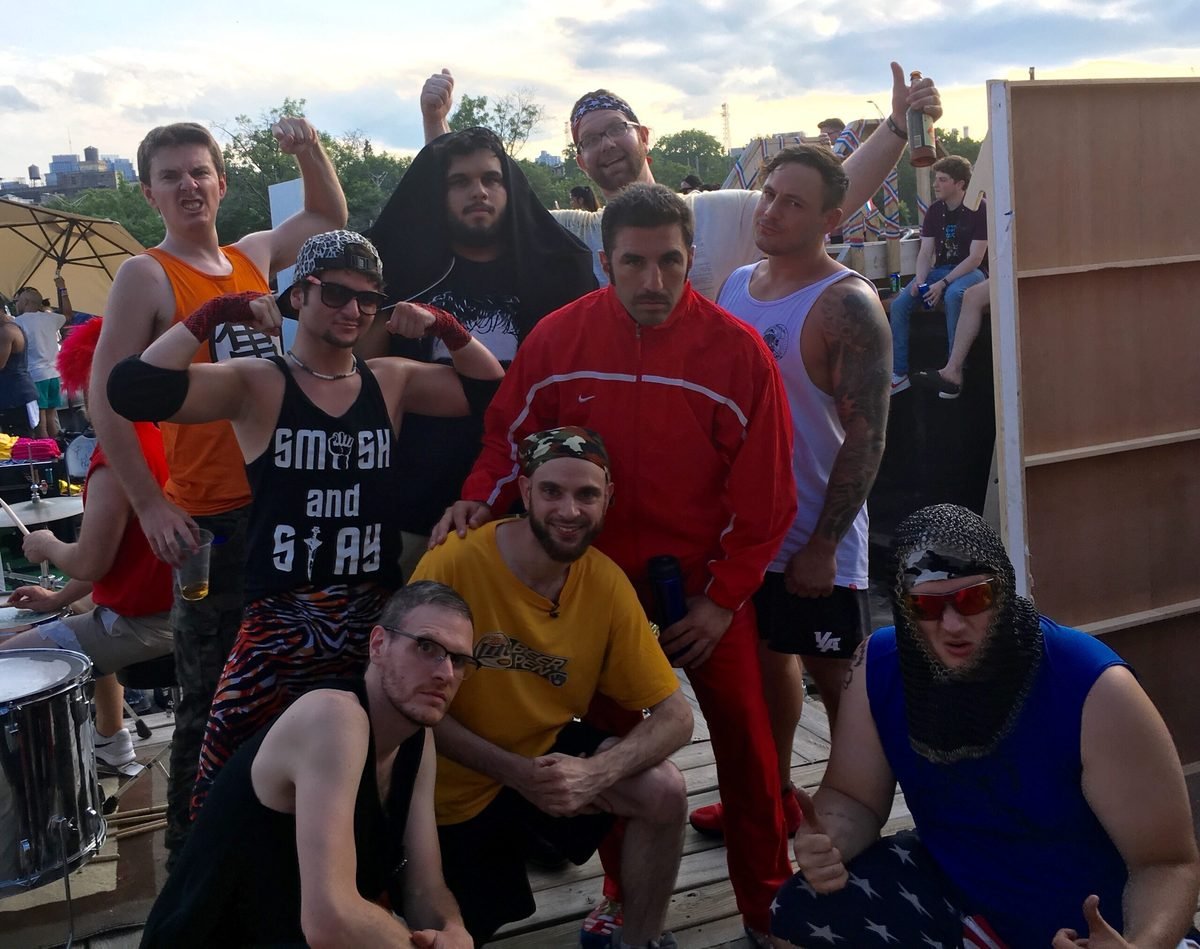 The EWA crew backstage at a show